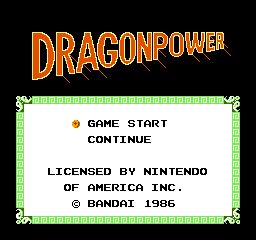 Dragon Power (USA) Title Screen